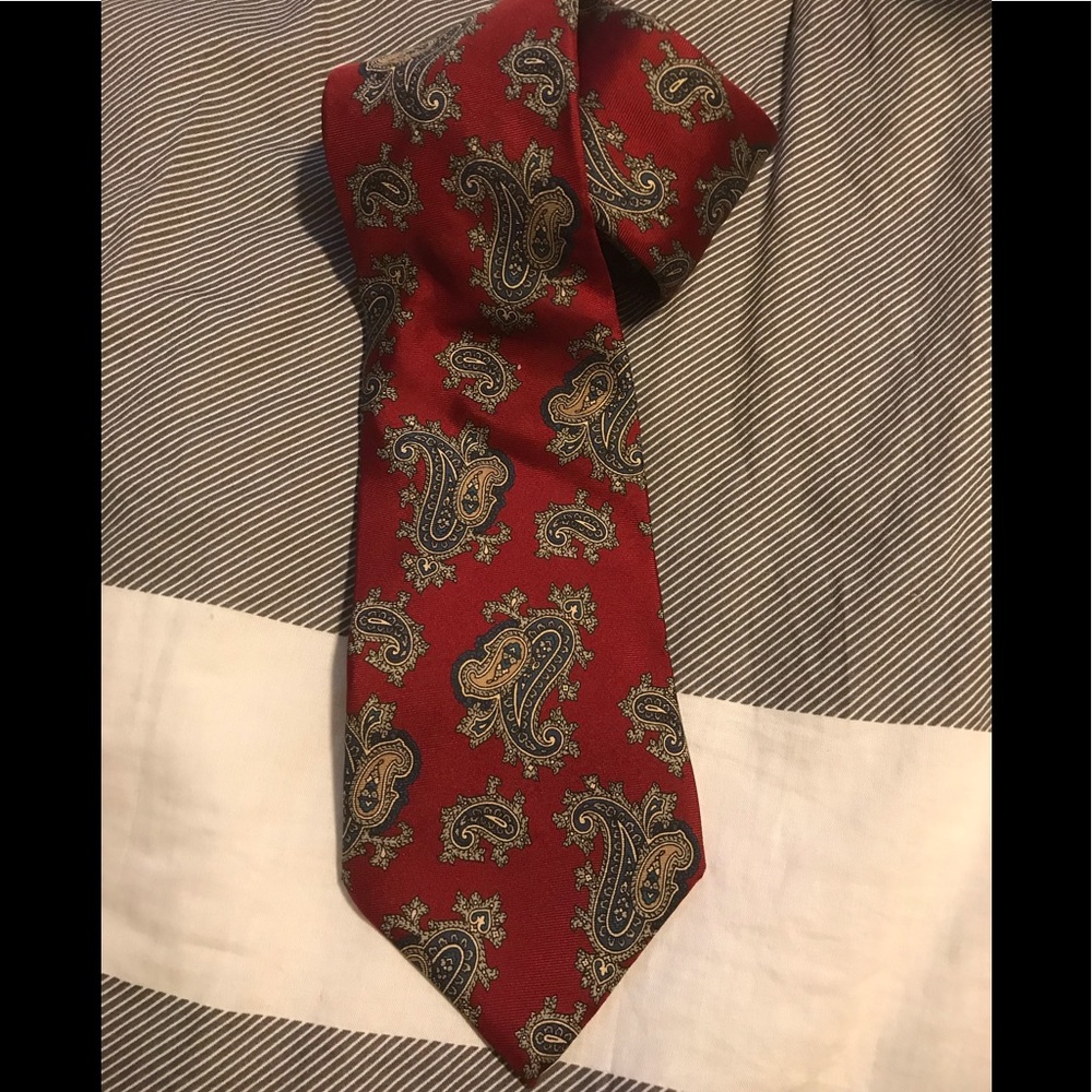 Christian Dior Red and Green paisley tie.
